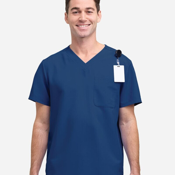 Men's V-Neck Pocket Scrub Top Thumbnail