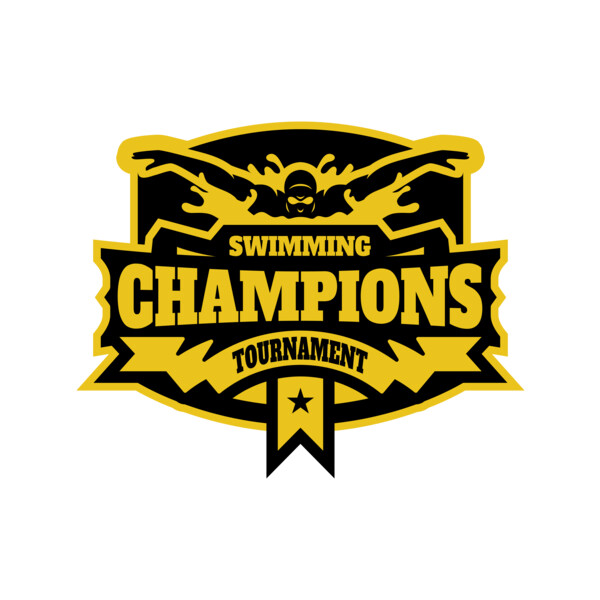 Champions Swimming Tournament logo template Thumbnail