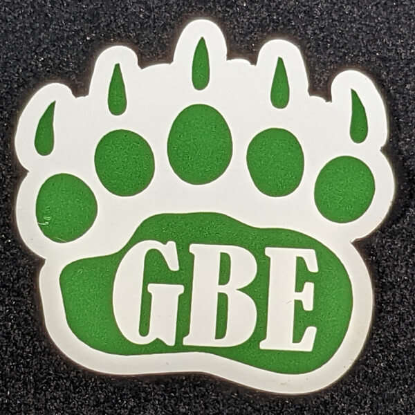 GBE Paw Print Sticker 3" x 3" Thumbnail