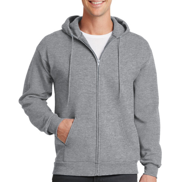 School PC78ZH Fleece Full Zip Hooded Sweatshirt Thumbnail