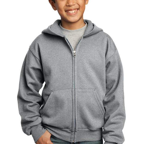 School PC90YZH Youth Core Fleece Full Zip Hooded Sweatshirt Thumbnail